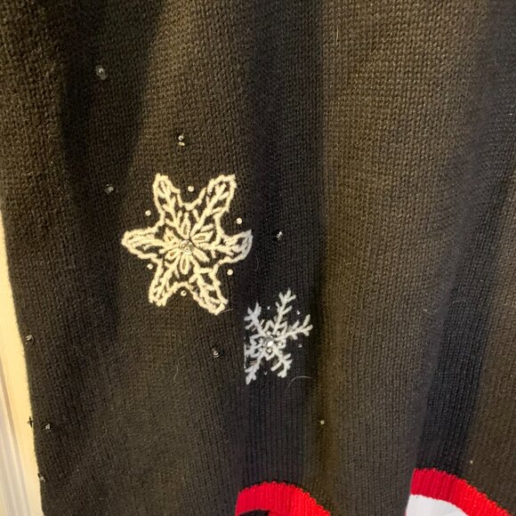 Vintage Women's Holiday Snowman Sweater Cardigan Size 1X Office Party Casual - Picture 6 of 9